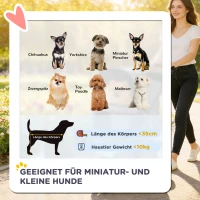 PawHut Hundewagen Faltbar Hundebuggy mit Reflektorstreif Aufbewahrungskorb Kissen für kleine Hunde bis 10 kg 77x44x102cm Rot(m-4)