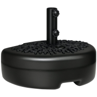 Outsunny Base de Pared para Sombrilla Ø38/48 mm Soporte Semicircular de Parasol Rellenable de Arena 21 kg o Agua 18 kg Negro