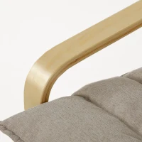 HOMCOM Fauteuil de Salon avec Repose-Pied, Fauteuil d'Appoint en Lin, Assise Large, Dossier Haut, Bascule Douce, Beige(m-10)