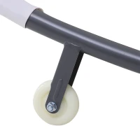 Outsunny Sonnenliege rollbar Campingliege mit Kopfkissen, Dach UV-beständig und wasserabweisend Gartenliege Liegestuhl bis 220kg belastbar für Balkon, Garten, Cremeweiß(m-6)