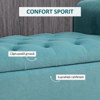 HOMCOM Bancă pentru Capătul Patului din Material Catifelat cu Compartiment de Depozitare și Mânere, 126x48.5x57 cm, Verde(m-5)