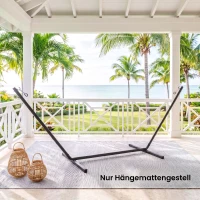 Outsunny Support Pied de hamac Structure Robuste métal époxy Noir dim. 3,60L x 0,92l x 1,12H m(m-10)