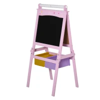 AIRPLAY Kinder Staffelei, 3-in-1 Kindertafel Doppelseitige Whiteboard und Tafel mit 2 abnehmbaren Aufbewahrungskörben Standtafel für Kinder Jungen & Mädchen ab 3 Jahre(m-11)