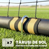SPORTNOW Poartă de Fotbal Cu Plasă Și Căptușeală din Epe, Negru și Galben(m-6)