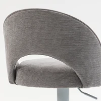HOMCOM Lote de 2 Taburetes de Bar, Taburetes de Bar Regulables en Altura, Asiento Acolchado en Chenilla, Giratorio 360°, Gris(m-8)
