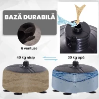 HOMCOM Punching Ball cu Înălțime Reglabilă cu Mănuși de Box, din Oțel, Piele Sintetică și PE, Ø48x136-154 cm, Negru și Roșu(m-5)
