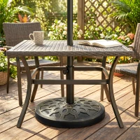 Outsunny Bază rotundă pentru umbrelă, pentru stâlpi de Ø38 și Ø48 mm, din rășină și oțel, Ø45 cm, bronz(m-9)