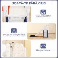 AIYAPLAY Tobogan copii 5 în 1 cu coș de baschet, scăriță, telescop și spațiu de depozitare, 1-3 ani, albastru închis(m-6)