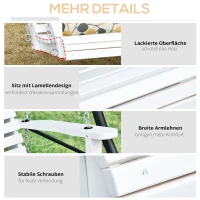 Outsunny Hängebank mit Klapptisch und Becherhaltern Naturholz 150 x 75 x 53cm(m-7)