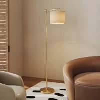 HOMCOM Lampadar LED cu Telecomandă, Lumină Reglabilă în 11 Temperaturi de Culoare și 11 Niveluri de Luminozitate, Auriu(m-8)