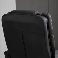 HOMCOM Fauteuil relax inclinable 135° grand confort pivotant 360° avec repose-pieds revêtement synthétique noir(m-10)