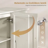 HOMCOM Mobilier Bucătărie cu 2 Sertare și 3 Dulapuri, Polițe Reglabile, 120 x 38 x 79 cm, Crem(m-6)