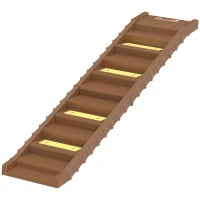 PawHut Rampa para Perros Plegable 154 cm Rampa para Perros para Coche Cama con 10 Escalones Antideslizantes Carga 25 kg Marrón(m-12)