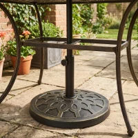 Outsunny Bază rotundă pentru umbrelă, pentru stâlpi de Ø38 și Ø48 mm, din rășină și oțel, Ø45 cm, bronz(m-2)