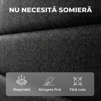 HOMCOM Cadru de Pat Dublu cu Lamele, 160x200cm, Negru(m-4)