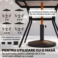 Outsunny Baza pentru Umbrela din Ciment si Plastic de 14kg, Postament pentru Umbrela de Gradina cu Efect Ratan, Bronz(m-4)