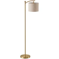 HOMCOM Lampadar LED cu Telecomandă, Lumină Reglabilă în 11 Temperaturi de Culoare și 11 Niveluri de Luminozitate, Auriu(m-1)