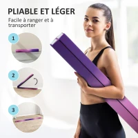 SPORTNOW Poutre de gymnastique pliable fond antidérapant, poignée de transport, 236 x 10/15 x 6,5 cm violet et rose(m-4)