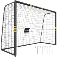 SPORTNOW Poartă de Fotbal Cu Plasă Și Căptușeală din Epe, Negru și Galben(m-10)