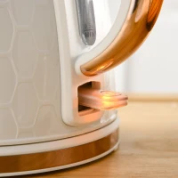 HOMCOM 3kW Rapid Boil Honeycomb Kettle - Cream(m-9)