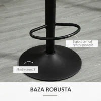 Homcom Set 2 Scaune de Bar – Pivotante, Maro, Reglabile 78–100 cm(m-6)