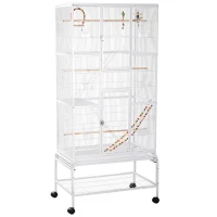 Pawhut Cusca Pasari 3 Niveluri – Cu Roti, Scari & Accesorii Incluse(m-12)