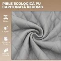 HOMCOM Set de 2 Scaune de Bar Rotative Reglabile pentru Bucătărie, Gri Deschis(m-6)