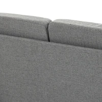 HOMCOM 2 Sitzer Sofa, Couch mit Holzbeine, Leinenoptik, Gepolsterter Polstersofa, Doppelsofa im Modern-Stil für Wohnzimmer, Schlafzimmer, Grau(m-9)