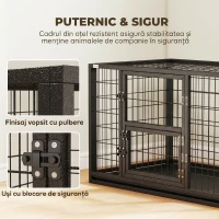 PawHut Cușcă pentru Câini Robusta, 94x60x64 cm, cu Tavă Detașabilă.(m-4)