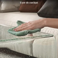 HOMCOM Măsuță din Sticlă Temperată Modernă pentru Living cu Design Monobloc, 80 x 45 x 35 cm, Transparent(m-6)