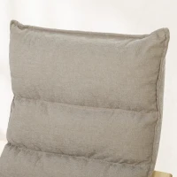 HOMCOM Fauteuil de Salon avec Repose-Pied, Fauteuil d'Appoint en Lin, Assise Large, Dossier Haut, Bascule Douce, Beige(m-12)