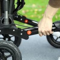 HOMCOM Déambulateur 4 roues pliable, rollator en aluminium léger, siège rembourré, dossier, poignée réglable, 69x64x98,5cm noir(m-9)
