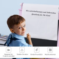 AIRPLAY Kinder Staffelei, 3-in-1 Kindertafel Doppelseitige Whiteboard und Tafel mit 2 abnehmbaren Aufbewahrungskörben Standtafel für Kinder Jungen & Mädchen ab 3 Jahre(m-7)
