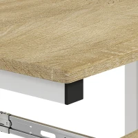 HOMCOM Secretária para Computador com Bandeja para Teclado e Gaveta Mesa de Estudo para Escritório 90x50x100 cm Carvalho(m-12)