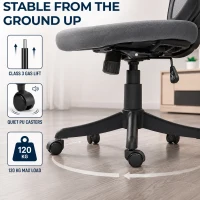 HOMCOM Chaise Bureau Ergonomique avec Accoudoirs 3D et Appui-Tête Réglable, Fauteuil de Bureau en Maille, Gris(m-8)