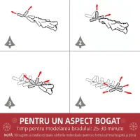 HOMCOM Brad de Crăciun Slim cu 624 Ramuri, Bază Pliabilă, Plastic și Metal, 56x56x225 cm, Verde(m-5)