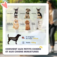 PawHut Poussette pour chien chariot pliable 3 roues tout-terrain EVA 12" auvent ajustable 2 laisses 109,5x57,5x106,5cm rouge(m-4)