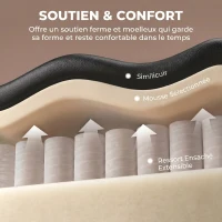 HOMCOM Chaise de bureau ergonomique, fauteuil de bureau inclinable avec repose-pieds, hauteur réglable, pivotante 360°, noir(m-6)