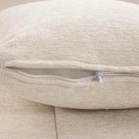 HOMCOM Sofá 3 Plazas en Chenilla 248 cm Sofá Moderno de Salón Asiento Amplio Acolchado Cojines con Muelles Beige(m-9)