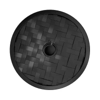 Outsunny Sonnenschirmständer aus Beton 18 kg Schirmständer, Rund Schirmhalter für Sonnenschirm 32/38/48mm Schwarz(m-7)