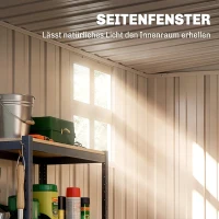 Outsunny Gartenlagerschuppen, Werkzeugschuppen für Gartengeräte, Fenster, Lüftungsöffnungen, abschließbar, Stahl, Dunkelgrau(m-4)