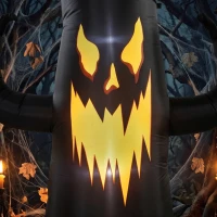 Outsunny 8 FT Halloween Inflatable Spooky Tree, Blow Up Decoration with Ghost and Pumpkin for Garden Indoor Outdoor Decor(m-9)