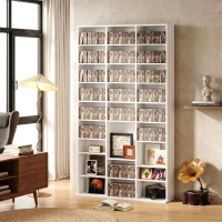 HOMCOM 835 CD/500 DVD Storage Unit, Blu-ray Media Storage Shelf with 27 Compartments and 21 Adjustable Shelves, White(m-9)