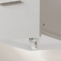 HOMCOM Escritorio Esquinero en L con 3 Cajones 5 Compartimentos Abiertos y Estantes Regulables 140x100x75 cm Blanco(m-9)