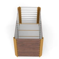 Outsunny Lot de 2 lits de jardin surélevés carrés potagers cadre en acier galvanisé fond ouvert 120 x 60 x 60 cm effet bois marron(m-12)
