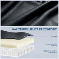 HOMCOM Fauteuil inclinable de massage et chauffage, fauteuil de relaxation, dossier réglable, pivotant 360°, 82x99x103cm, noir(m-6)