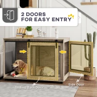 PawHut Dog Crate Furniture with Sliding Door for XL Dogs, Brown(m-6)