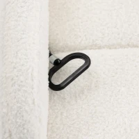 HOMCOM Fauteuil Relax Inclinable, Fauteuil de Relaxation en Peluche Teddy, Assise à Ressorts, Accoudoirs Rembourrés, Crème(m-13)
