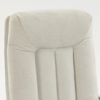 HOMCOM Silla de Oficina Ergonómica, Sillón de Oficina Reclinable en Chenilla, Altura Ajustable, Reposapiés, Crema(m-7)