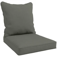 Outsunny Seat and Back Padded Cushion Set, CUSHION ONLY - Charcoal Grey(m-1)